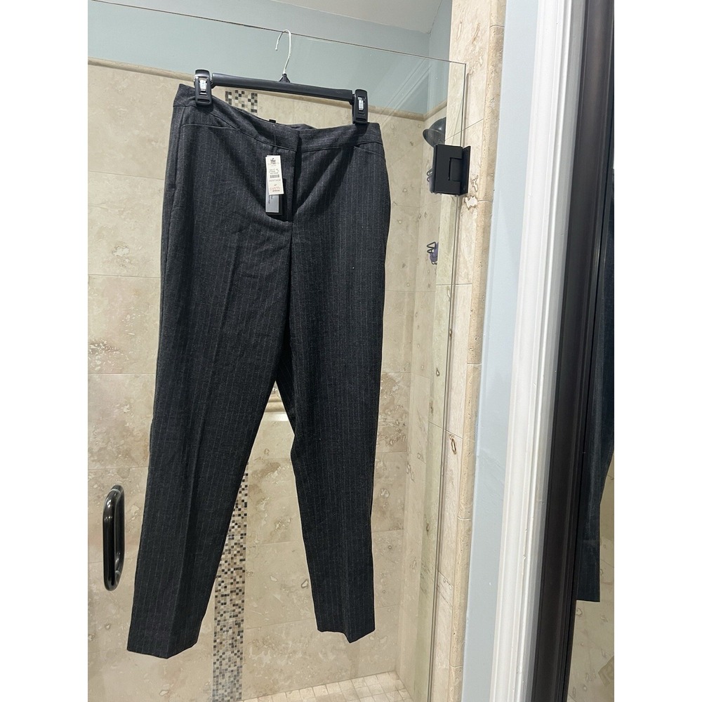 New Nwt Gray Pin Stripe SEASONLESS WOOL PANTS HERITAGE 2 BUTTON TALBOTS 4P $119